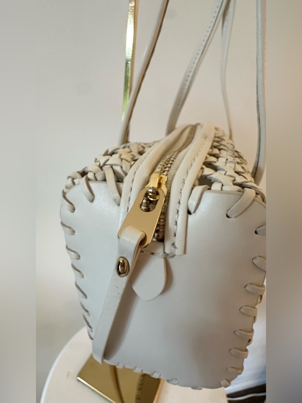 Madewell Woven Brioche  Shoulder Bag in cream leather - Picture 5 of 8